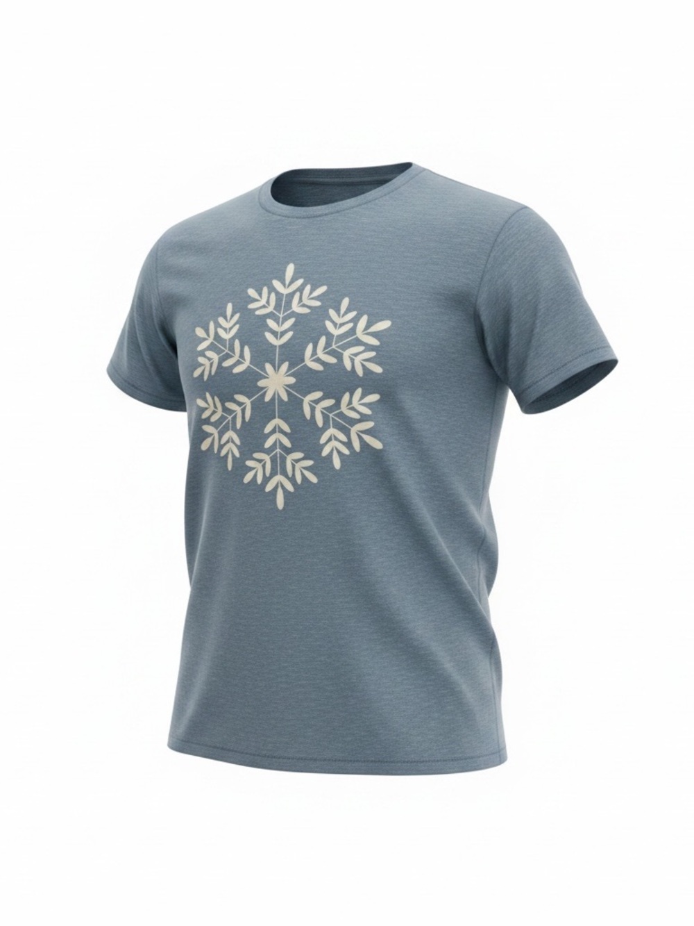 Blue snowflake graphic tee with white snowflake design Size XL